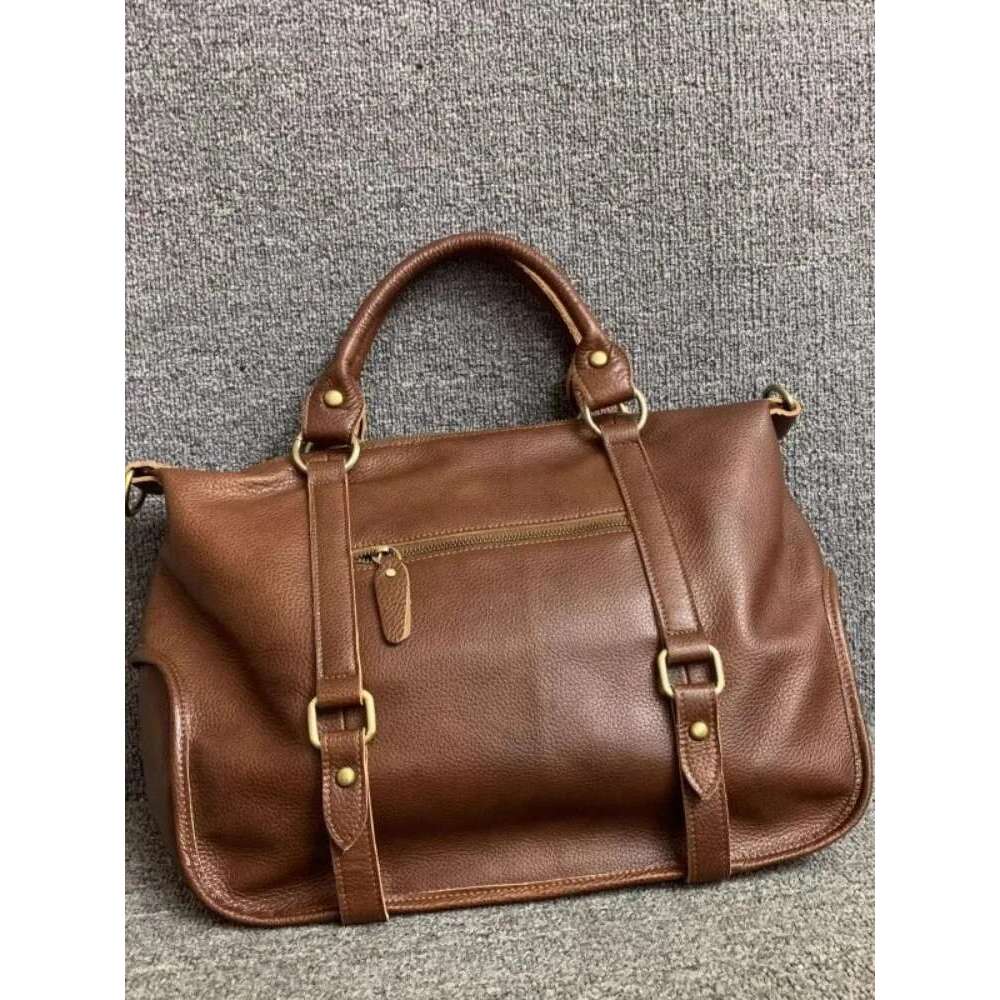 Office Ladies Large Capacity Satchels Cowskin Genuine Leather Handbag Totes Single Shoulder Bags Business Casual Messenger Bag Bag