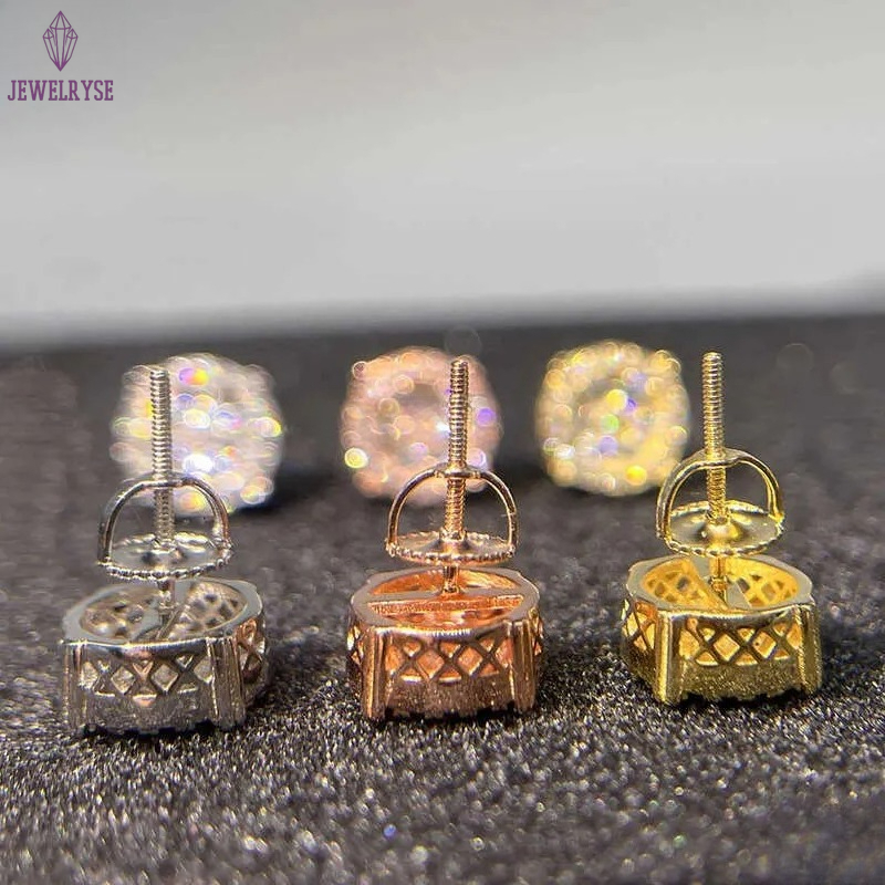 Designer Jewelry Wholesale Price Popular Hot Sale Iced Out Sterg Sier Jewellery Moissanite Vvs Screw Back Stud Earrings Category Gift