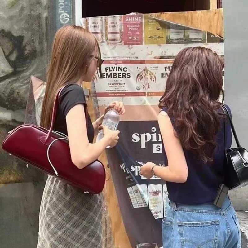 Y2k Womens Vintage Simple Pu Zipper Handbag Retro Advanced Sense Luxury Underarm Bag Fashion Casual Large Capacity Shoulder BagT251122