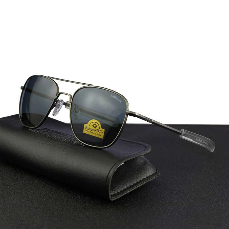 Pilot RE Sunglasses Men Top Quality American Army Military Mirror AGX Tempered Glass Lens Sun Glasses