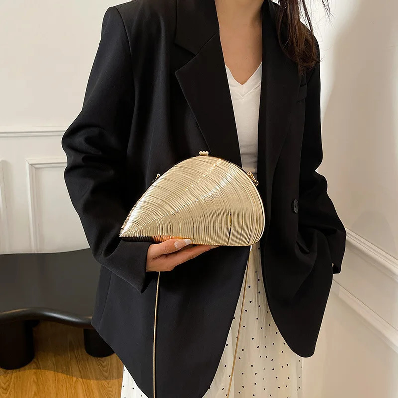 PVC Golden Shell Crossbody Bag Selling Creative Womens Crossbody Bag Valentines Day Party Womens Bag 250421