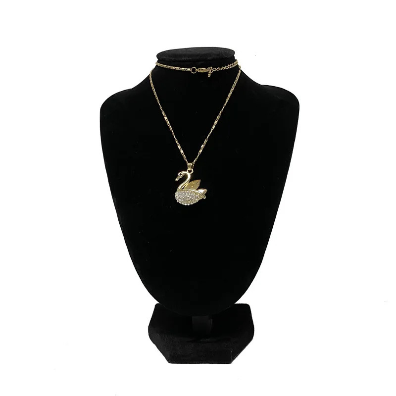 Black Velvet Jewelry Display Stand for Necklaces Pendants Earrings Ring Holder Mannequin Bust 251118