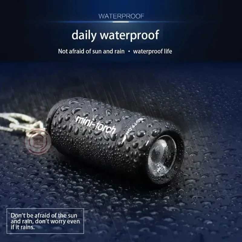 Pocket Keychain Flashlight Waterproof Outdoor Hiking Camping Mini FlashlightUSB Rechargeable LED Multifunctional Strong Light C251122