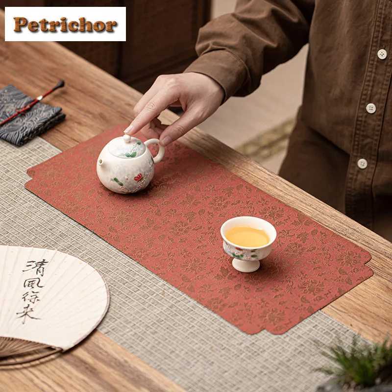 Double Sided Entwined Lotus Tea Table Mats Luxury Drink Coaster Household Dinner Table Cloth Mat Tea Ceremony Supplies Craft C251122