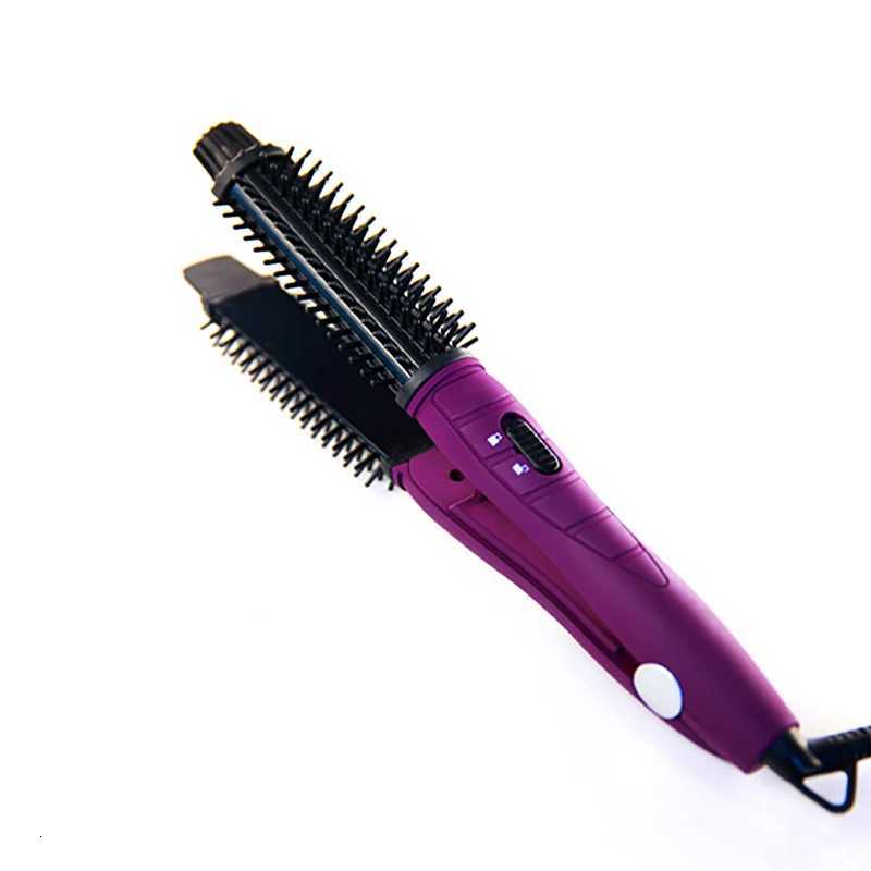 Electric Flat Iron With Comb Hair Iron Comb Ceramic Hair Straightener And Curler 2 In 1T251122