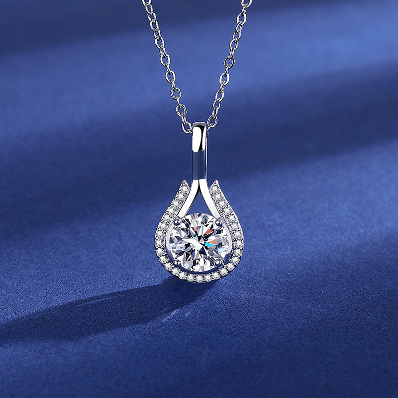 Moissanite Necklace for Women Plated with PT950 Platinum Collarbone Chain designer necklace gold for woman diamond chain luxury jewelry women mens nec - view 3