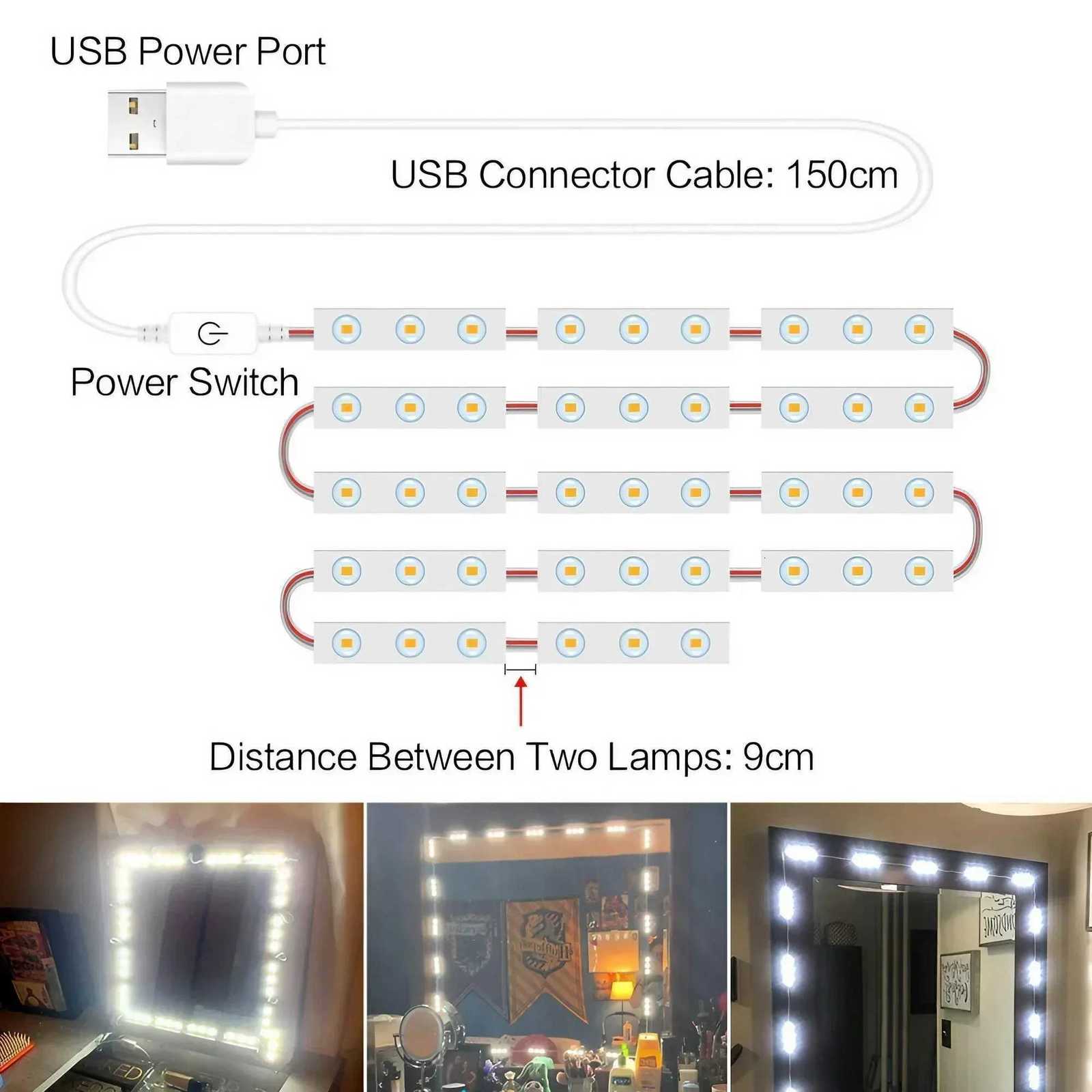 Multi-Functional Dimmable Design Innovative USB Touch LED Cosmetic Mirror Lighting Provides the Perfect Lighting Solution M251122