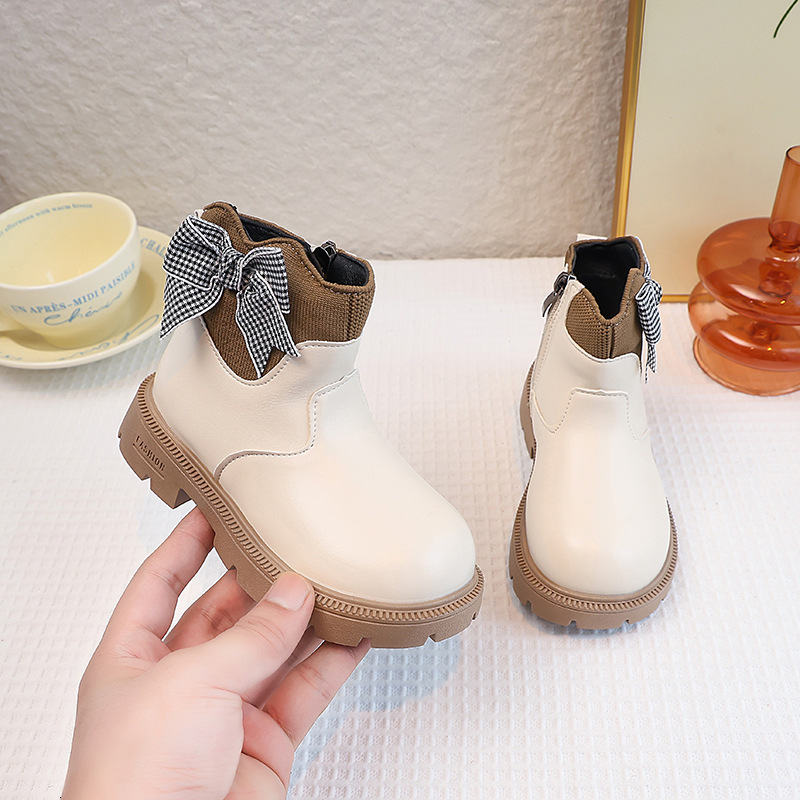 New designer shoes Girls Boots Children s Short Boots New Baby Fleece Lined Leather Boots Little Princess Leather Boots Winter Stylish Martin Boots