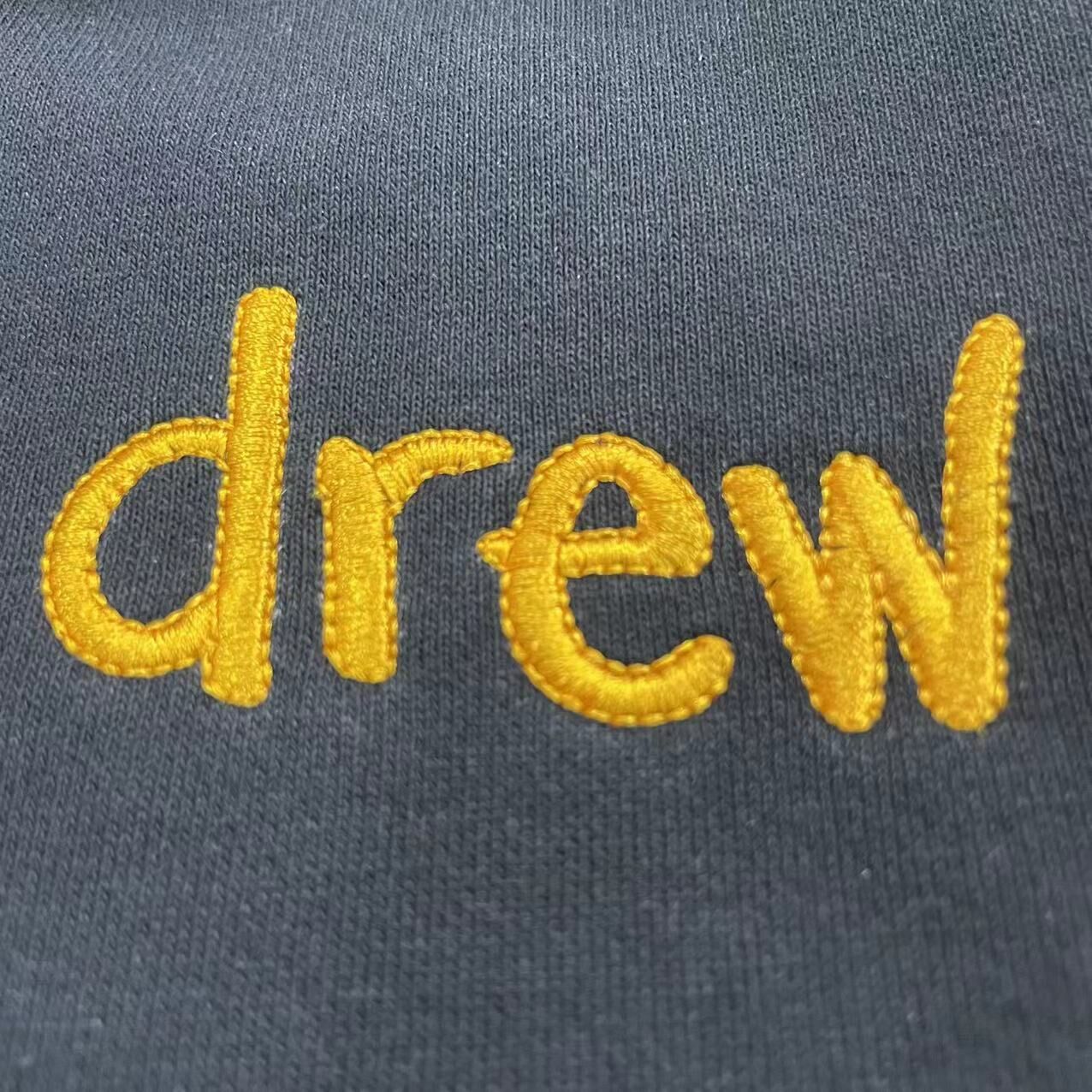 Drew House Drew Smiley High Street Small Letter Embroidered Loose Unisex Hooded Sweatshirt Jacket Fleece Lined Hoodie Trend