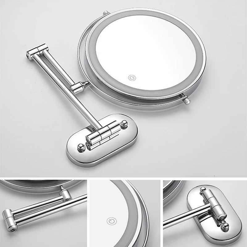 8 inch Makeup Mirror Chrome 3x/5x/7x/10x Magnifying Double Side USB Charging Bathroom 3 color light Smart Cosmetic Mirrors M251122