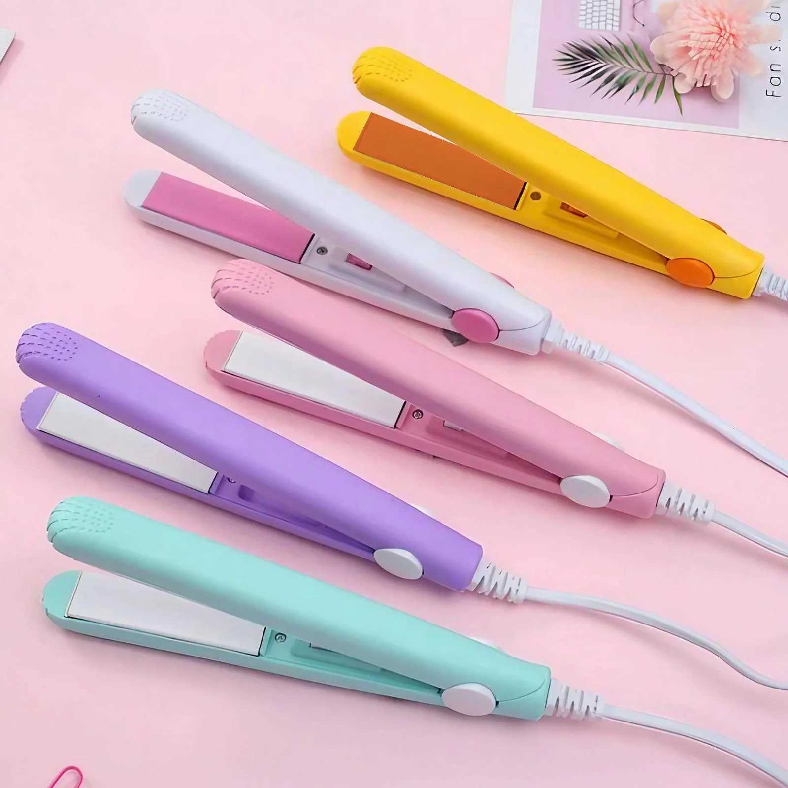 Mini Hair Curling Iron Straightener Small Electric Dual Purpose Bangs Splint for Straight Curly HairT251122