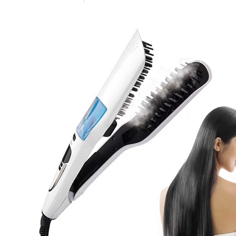 2025 Professional Steam Hair Straightening Comb Ceramic LCD Display Steam Straightener Electrical Hair Straightener CombT251122