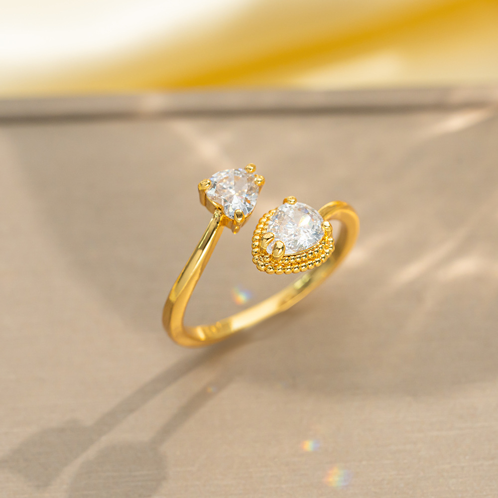 Adjustable opening ring High quality gold designer diamond ring rings designer for women engagement men love ring gold rings New Ladies Ring Luxury La - view 8