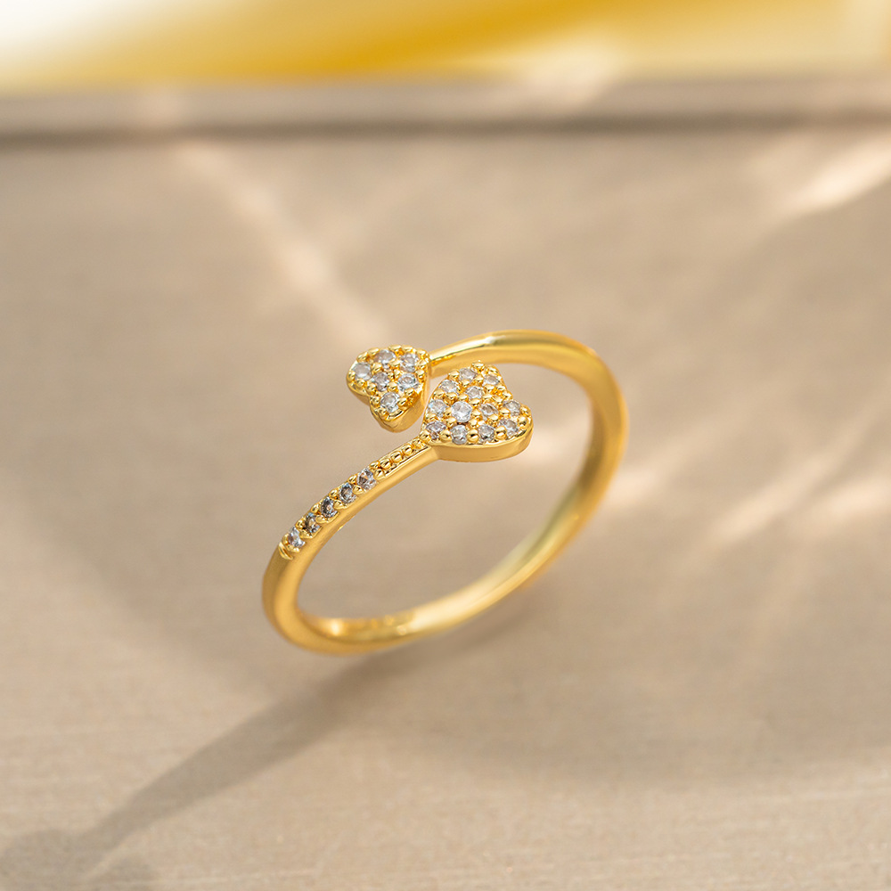 Adjustable opening ring High quality gold designer diamond ring rings designer for women engagement men love ring gold rings New Ladies Ring Luxury La - view 3