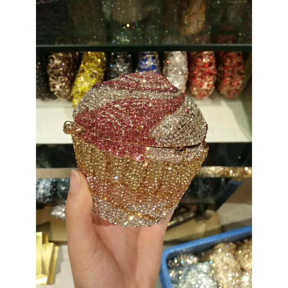 Small Cake Ice Cream Dia Handbags Metal Chain Evening Crystal Banquet Clutch Purse Designer Dress Women's Bag