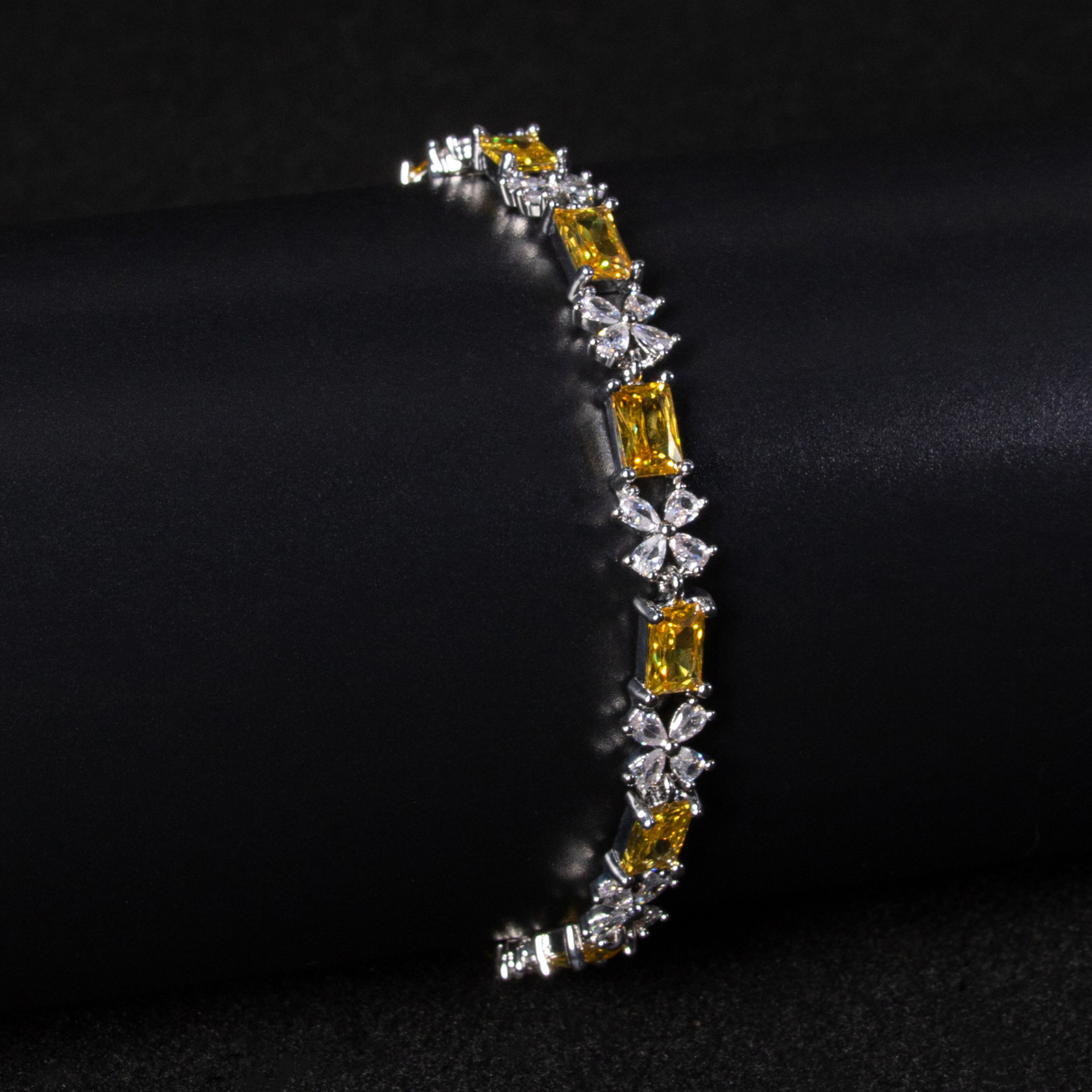 Fashion Diamond Bracelet Ring Set Colorful Shining Diamond Ring Bracelet Engagement Wedding Ring Jewelry