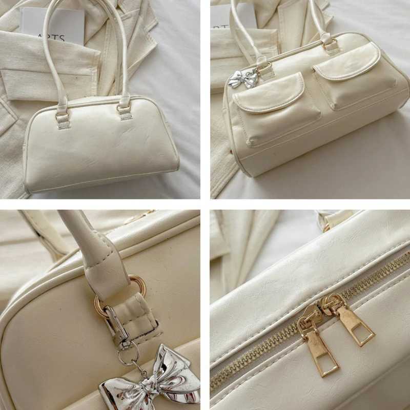 Retro Solid Long Shoulder Bags for Women Pu Leather Ladies Underarm Bag Commuter Tote Small Pocket Design Female Handbags PurseT251122