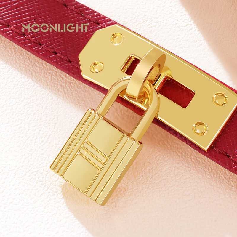 MOONLIGHT Classic Design Golden Lock Bracelets for Women High Quality Adjustable Leather Bracelet Female Jewelry Gifts 2 Colors J251122