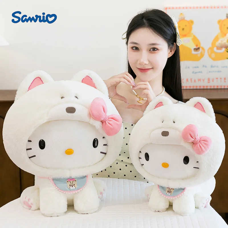 Sanrio Hot Large Size Hello Kitty Transforms Into A Puppy Series Plush Toy Cartoon Anime Filled Doll Kawaii Decorate Girl Gifts H251122