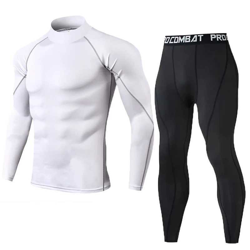 Mens compression set mens sportswear gym fitness set training jogging exercise tight fitting clothing W250421