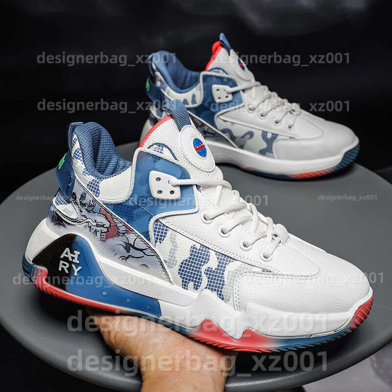 Korean Version Basketball Shoes Men With Thick Soles Increased Height Designer High Top Color Blocked Sport Students Breathable Outdoor Running Shoes