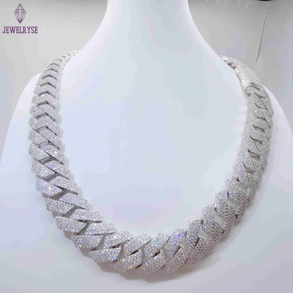 cuban link chain bracelet designer necklace moissanite chain Pendant Necklaces Iced Out Pass Diamond Tester Sterling Silver Necklace Vvs Moissanite ch