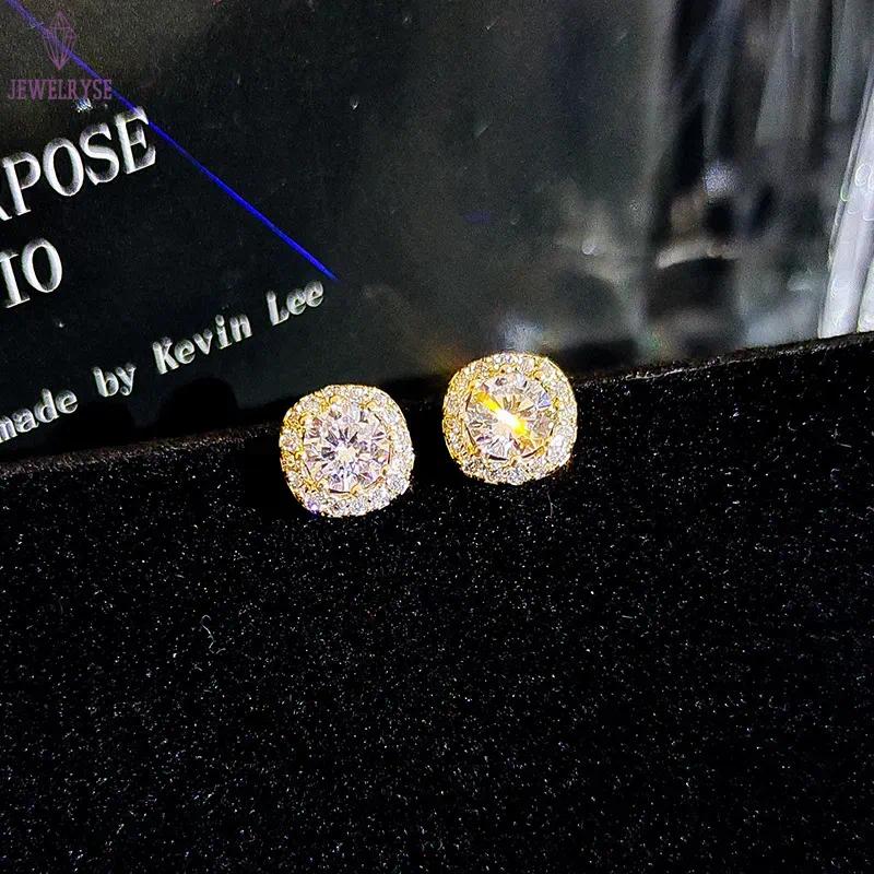 classic diamond earring desinger jewelry Women S925 silver six claw inlaid with diamond earrings hip-hop trend moissanite stone earrings studs Rock Ra