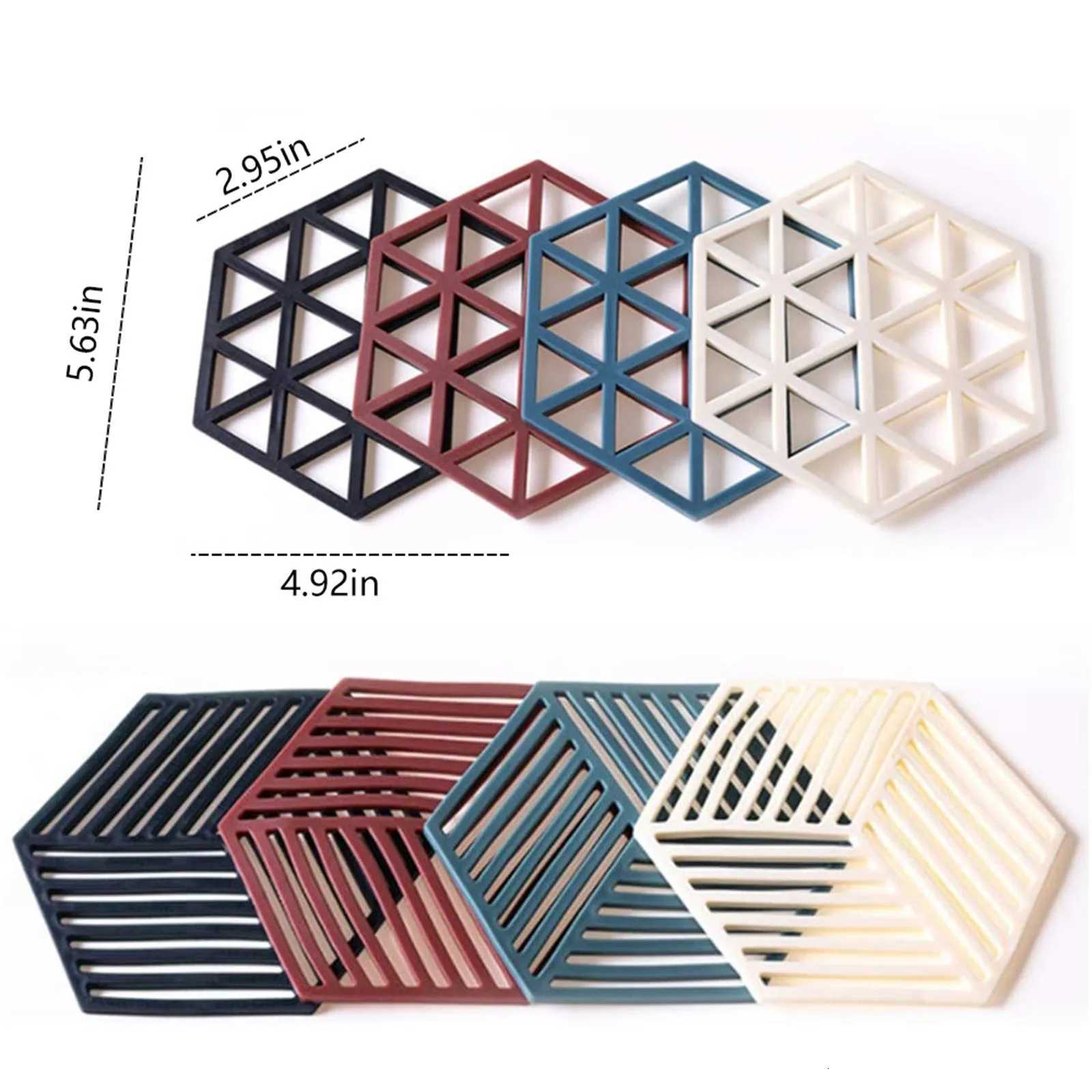 1Pcs Heat Resistant Silicone Mat Coaster Food Grade Material Placemat Non-slip Table Hexagon Cup Mat Household Accessories C251122