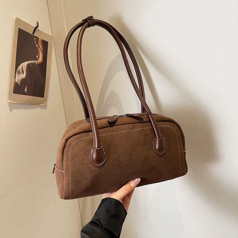 Women Shoulder Bag Multi Pocket Underarm Bag Faux Suede Tote Purse Zipper Satchel Bag Designer Brand Ladies Shoulder BagT251122