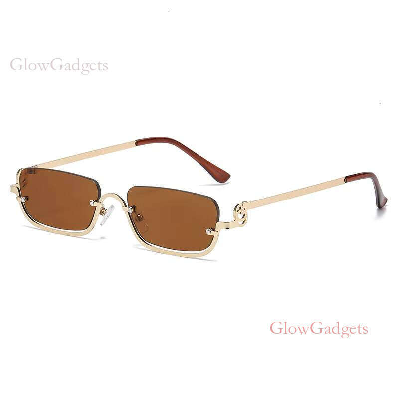 Square Female Trend Half Frame Y2K Metal Sunglasses Women Men 2025 Fashion Sun Unique Glasses