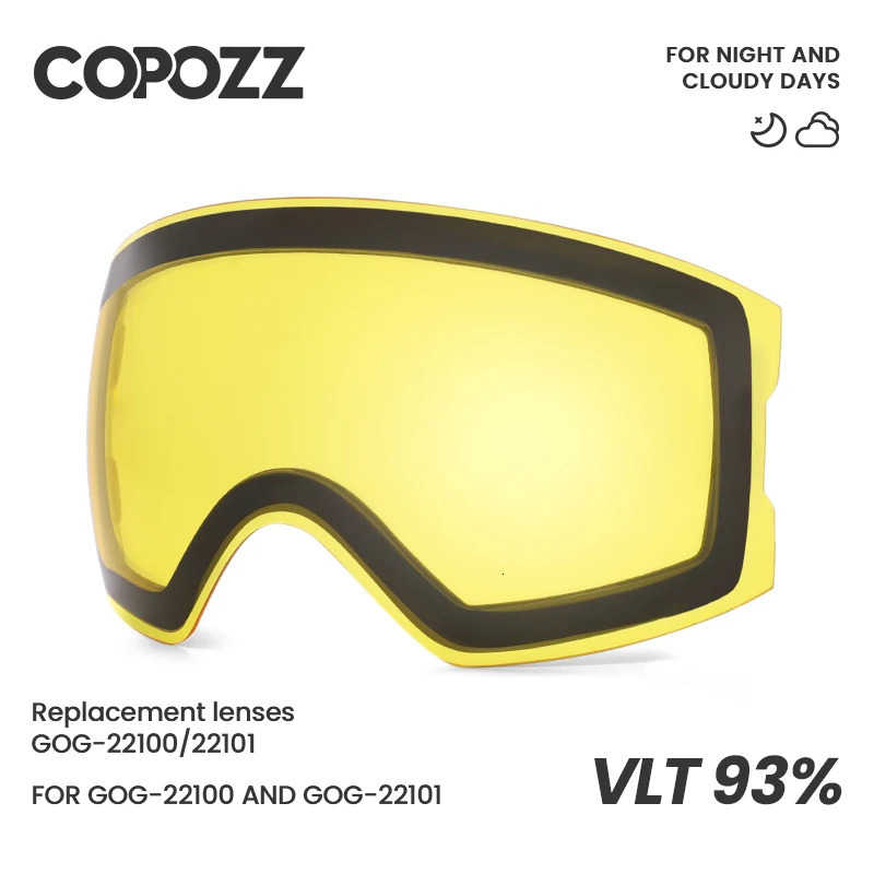 COPOZZ Replacement Ski Goggles Lens For Model 2210022101 Anti-fog UV400 Ski Glasses Snow Goggles Eyewear Lenses Lens Only 251112