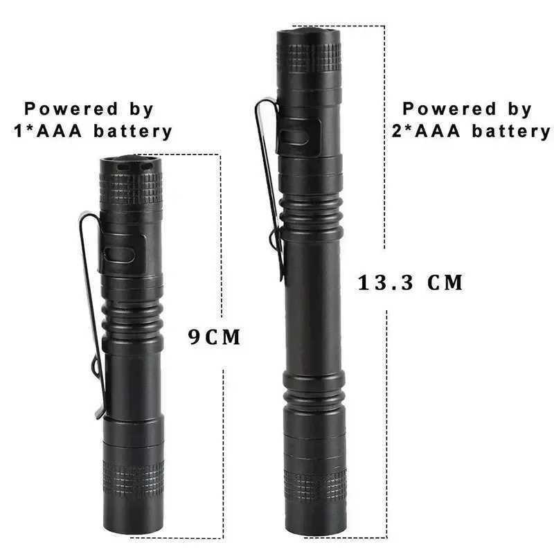 Portable mini LED pen-shaped flashlight with a pen clip, suitable for handheld use, an ultra-small portable flashlight, suitable for emergency lightin