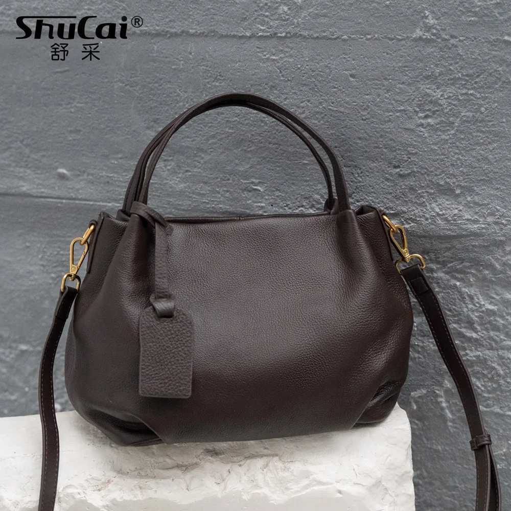Genuine Grade Cow Leather Womens Shoulder Crossbody Bag Female Luxury Designer Brand Tote Ladies Soft Cowhide Handbag for WomanT251122