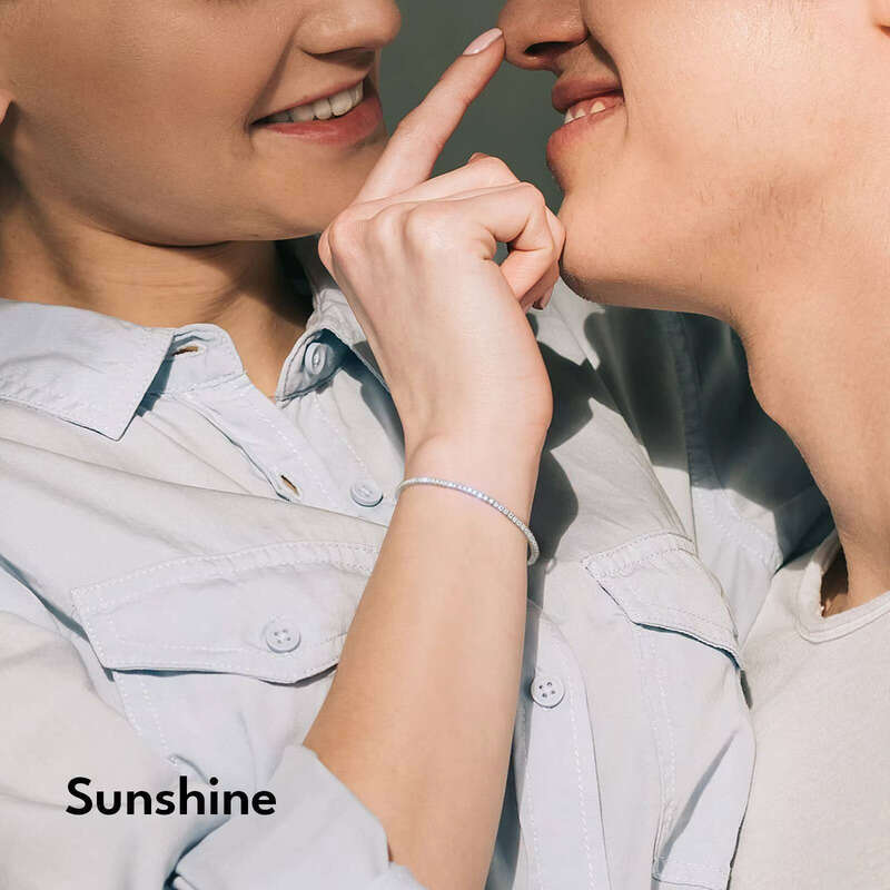 Stone Tennis for Women, Platinum Gold Plated, 2mm VVS1 GRA Silicon Stone, Double Safety Clasp, Hypoallergenic Men's Bracelet