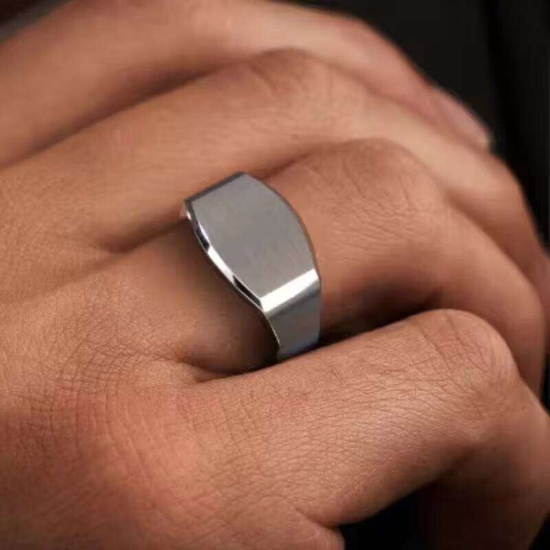 Pure Silver Premium Jewelry Logo Engraving Blank Signet Ring Men's New Arrival