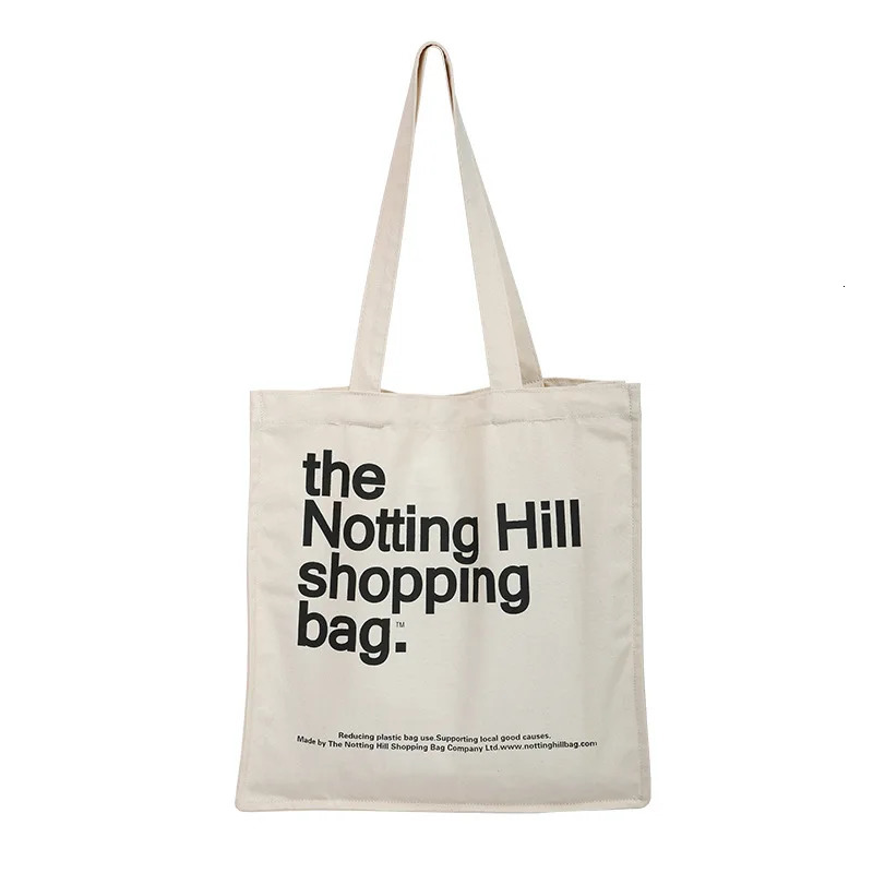 Womens canvas shopping bag London store book handbag womens cotton canvas shoulder bag reusable shopping bag 250418