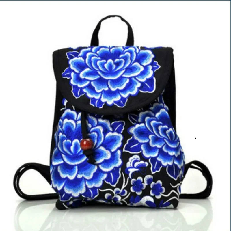National Embroidery Women Shopping Cover BackpacksNice Floral Embroidered Lady Bohemian Backrack Topsale Canvas Backpack 251111