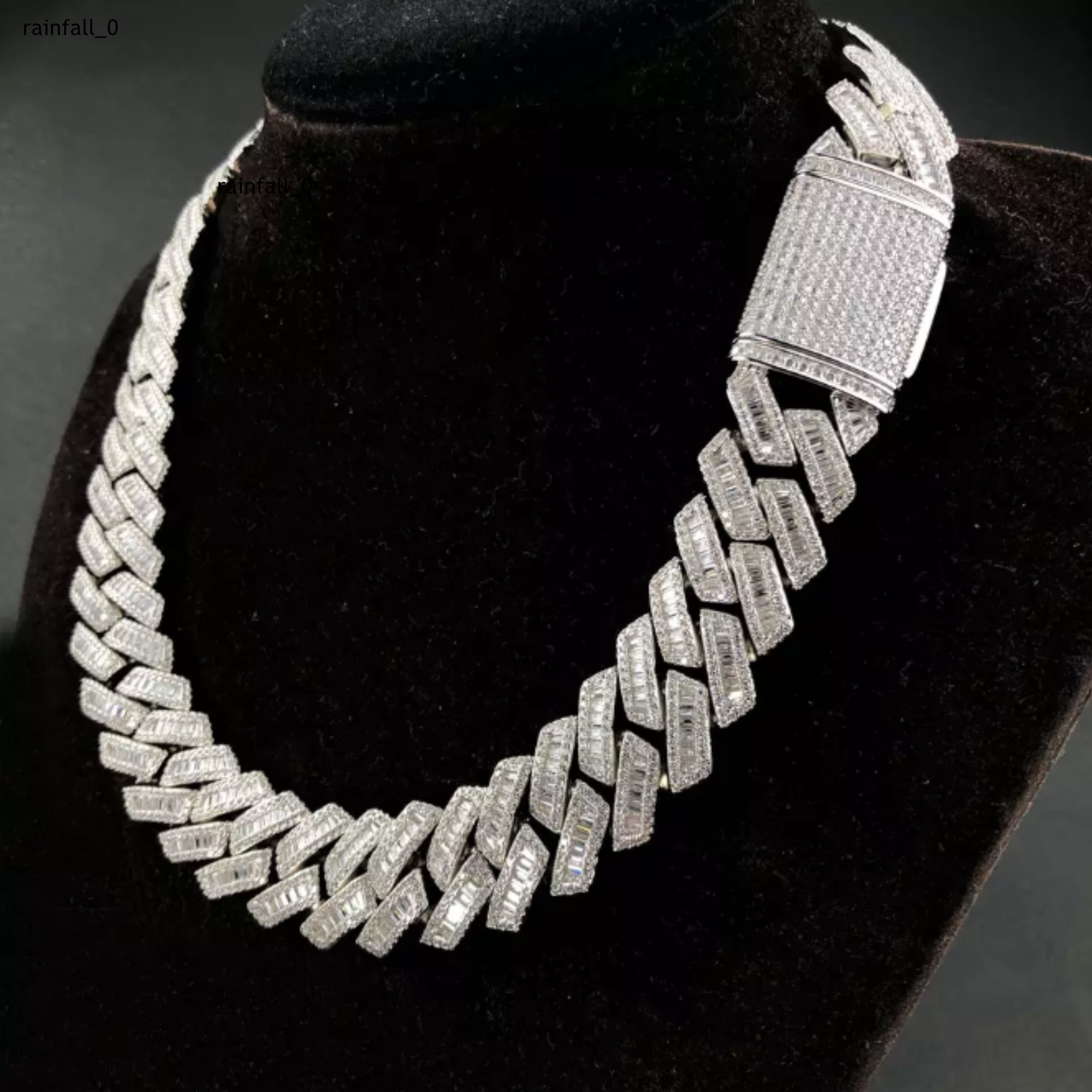 Catena Di Nuova Moda In Argento Sterling 925 Personalizzata Con Diamanti Ghiacciati In Edizione Limitata Con Catena Stile Hip Hop Unisex Con Diamant-image