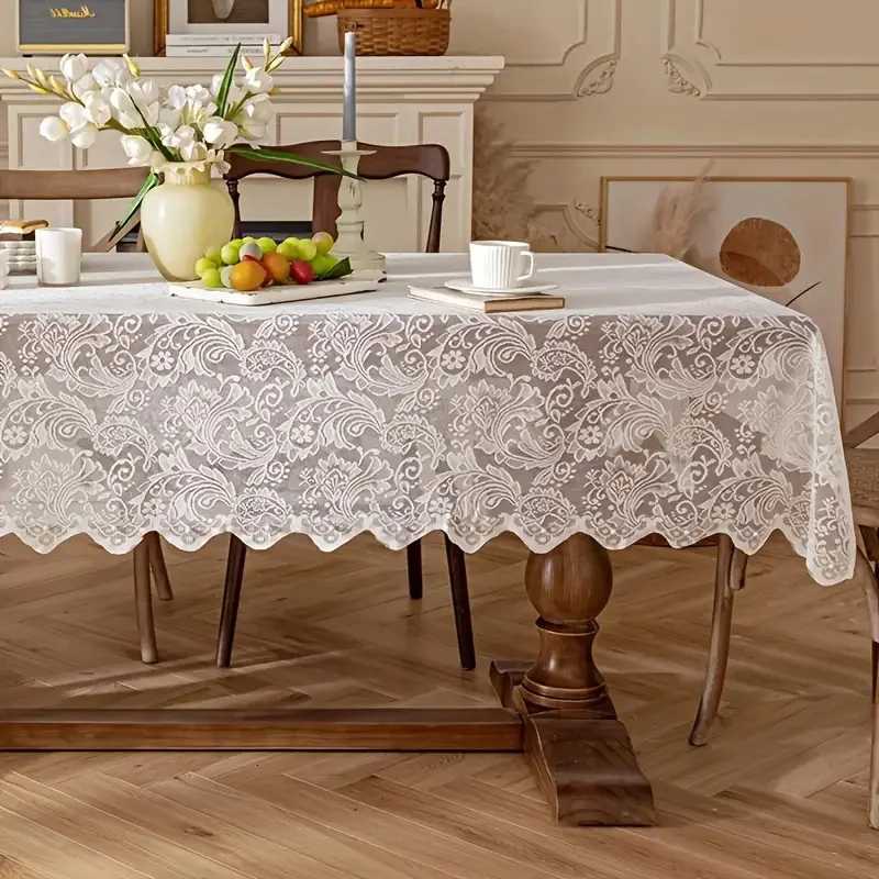 1pc new style French peony lace tablecloth suitable for parties dining table and home decoration C251122