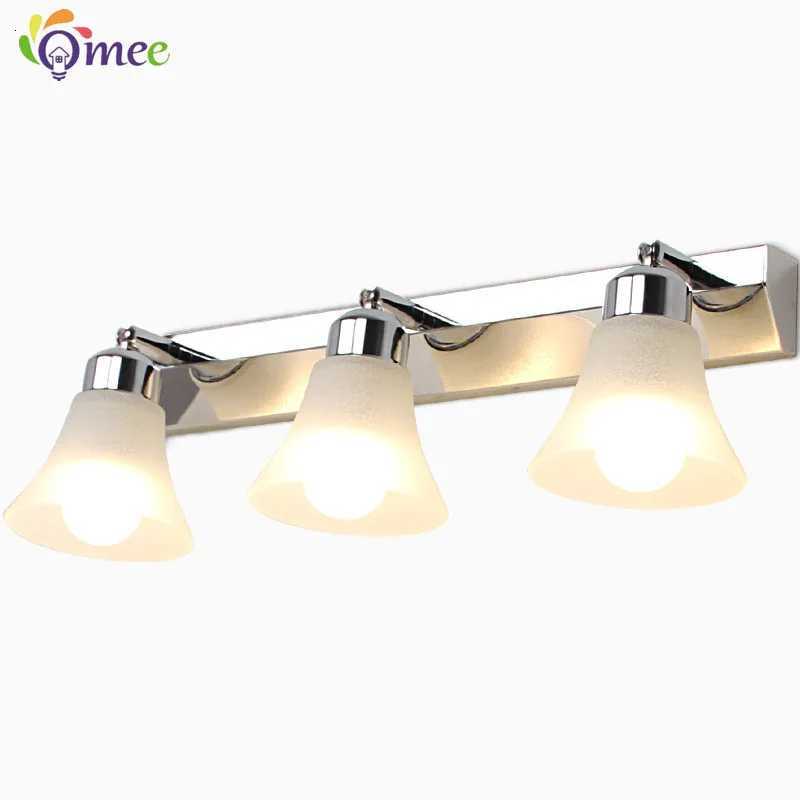 Modern Wall Mirror Light for Bathroom Dressing Room 3/4/5 Lights Silver Wall Lamp Glass Lampshade E27 Indoor Decoration Lighting M251122