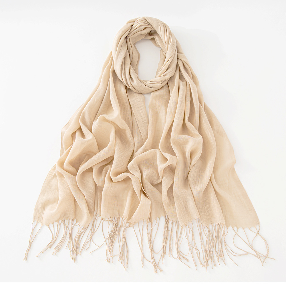 K479 Hot sale foreign trade autumn and winter European and American pure color bamboo cotton long scarf versatile warm neck shawl scarf