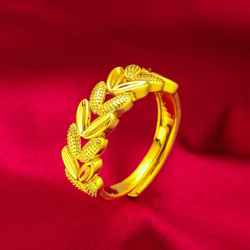 AU999 24K Gold Womens Trendy Set Bracelet MicroDiamond Ring MotherofPearl Commute Date Aura 251114