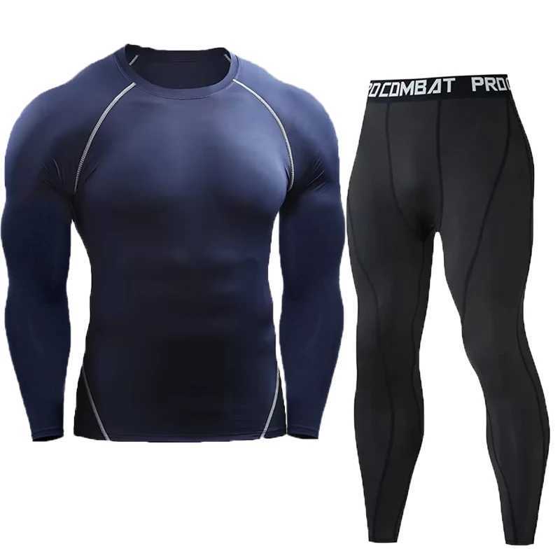 Mens compression set mens sportswear gym fitness set training jogging exercise tight fitting clothing W250421
