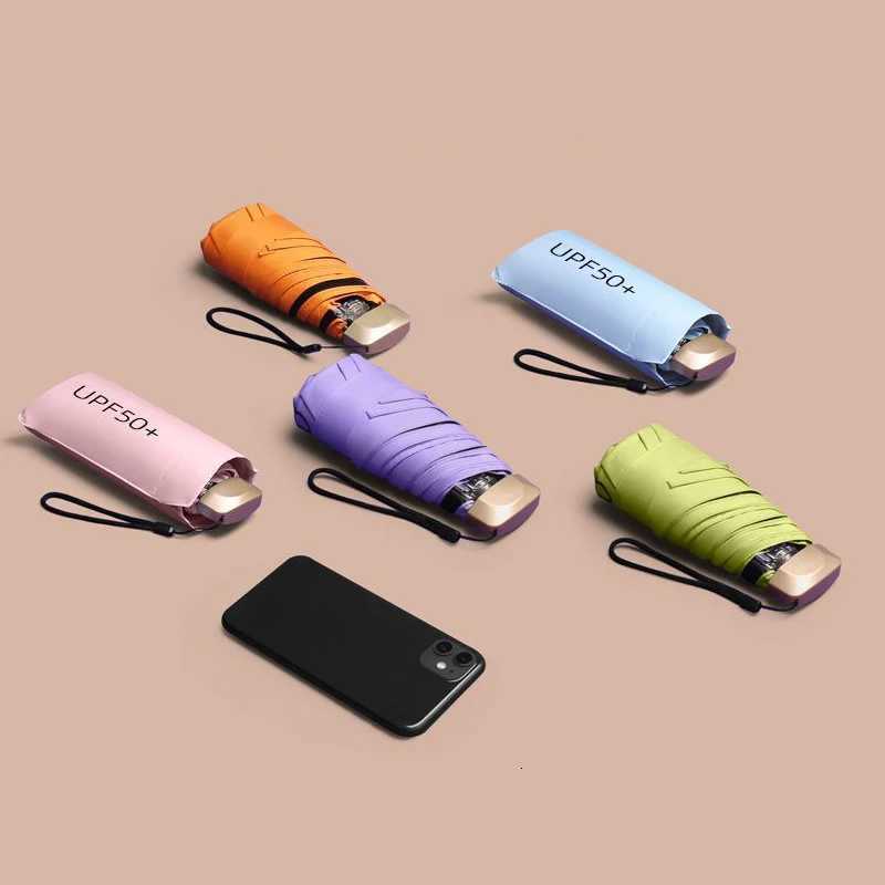 Outdoor Mini Sun Umbrella UV Protection Ultralight Folding Five-fold Umbrella Sunshade Umbrella For Daily LifeM251122