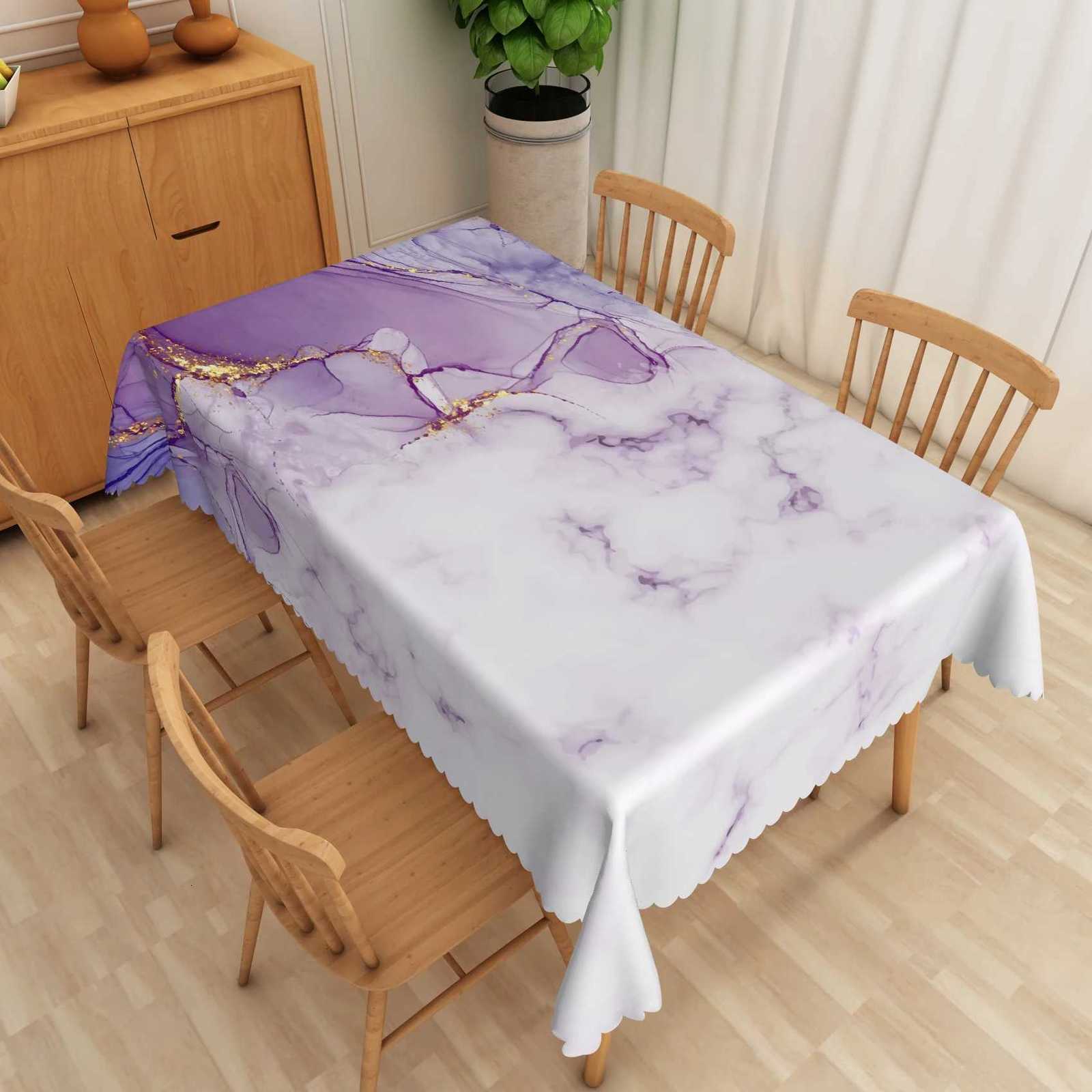 Marble Pattern Tablecloth Rectangular Polyester Dining Table Cover for Home Kitchen Restaurant Holiday Indoor/Outdoor Party C251122