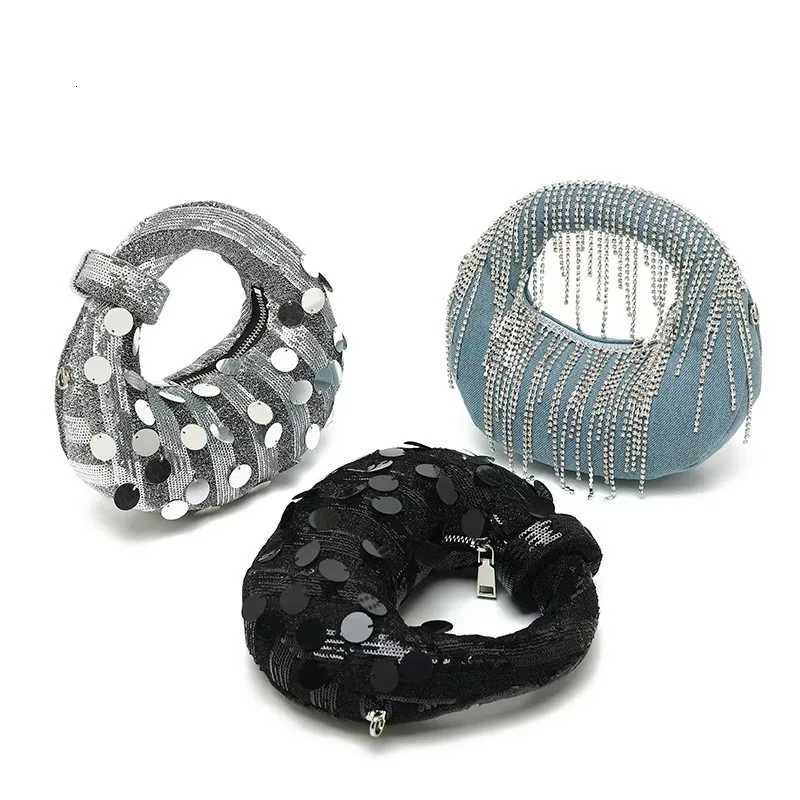 2025 Full Crystal Dumpling Bag Sparkling Evening Clutch for Women Elegant Party Purse with Handle K251121