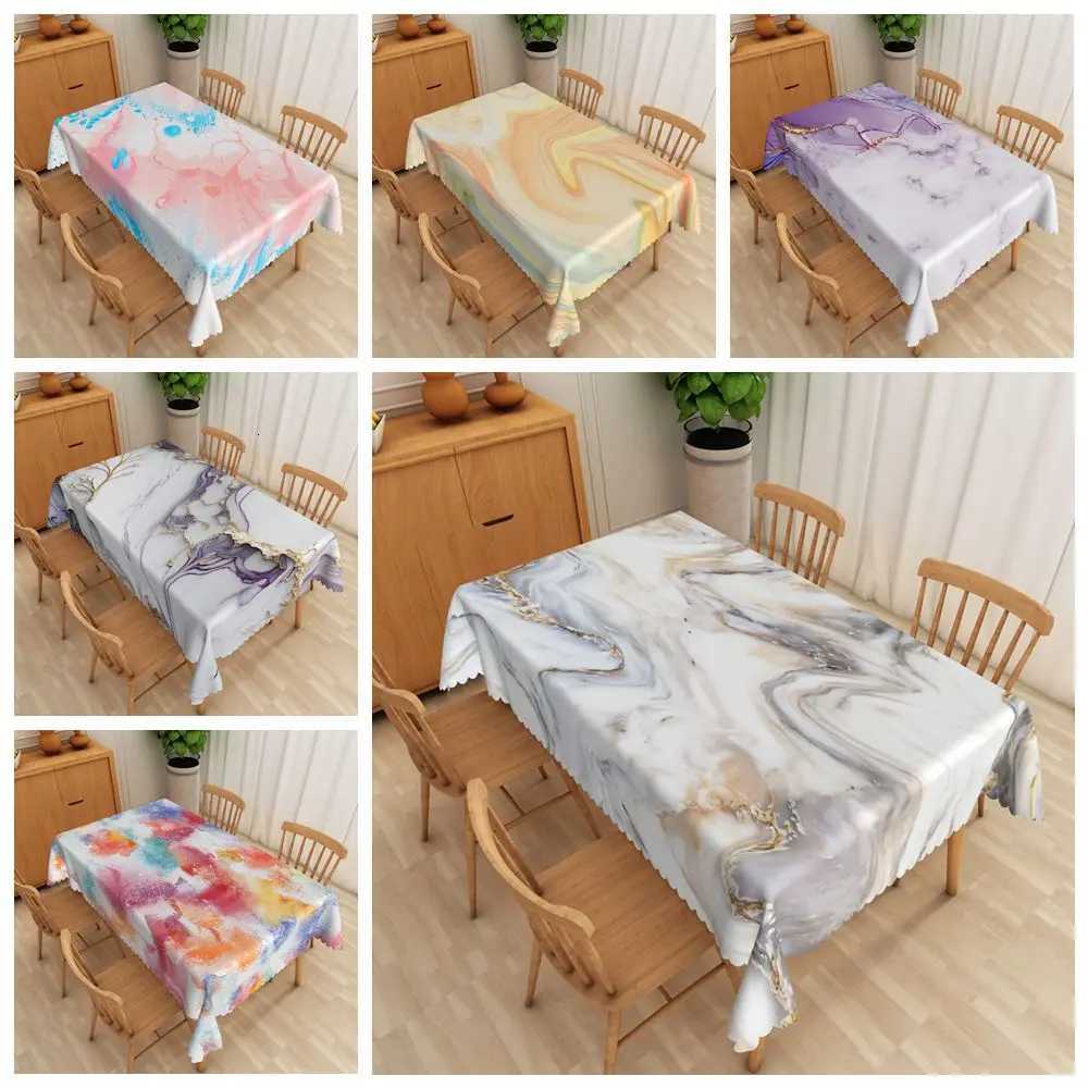 Marble Pattern Tablecloth Rectangular Polyester Dining Table Cover for Home Kitchen Restaurant Holiday Indoor/Outdoor Party C251122