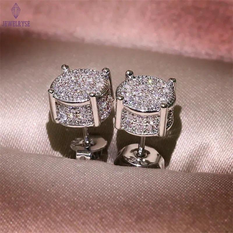 classic diamond earring desinger jewelry for men S925 silver six claw inlaid with diamond earrings hip-hop trend moissanite stone earrings studs Rock 