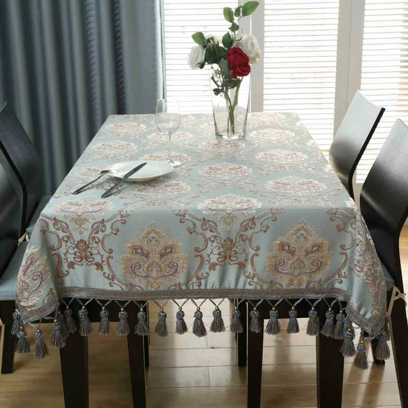 European Luxury Tassels Embroidered Tablecloth Rectangular Square Round Dining Coffee Table Cover Party Event Decor C251122