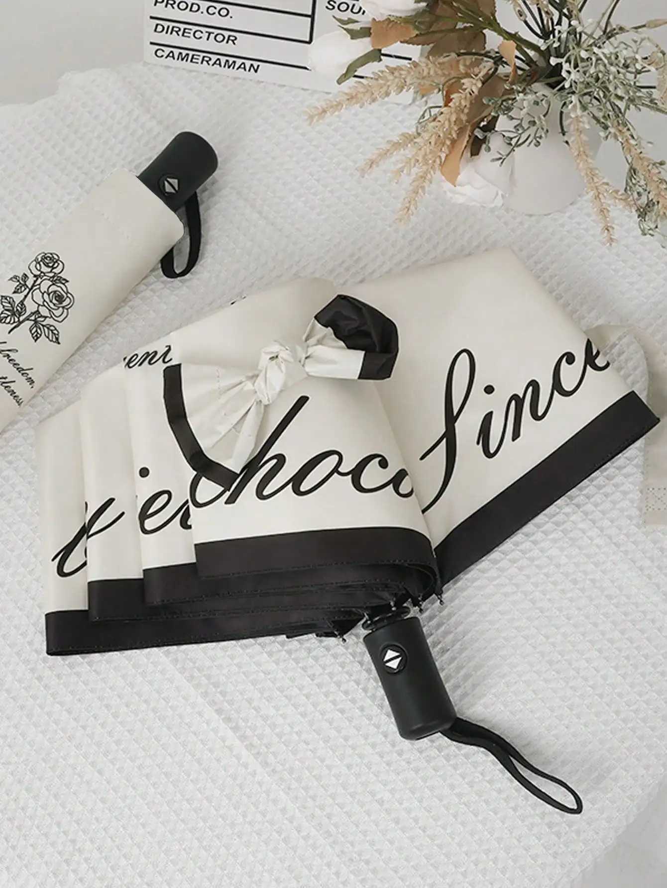 2025 New Summer luxury Womens UV Umbrella Folding Windproof Sunshade Umbrella Flower Double Layer Portable Sun UmbrellaM251122